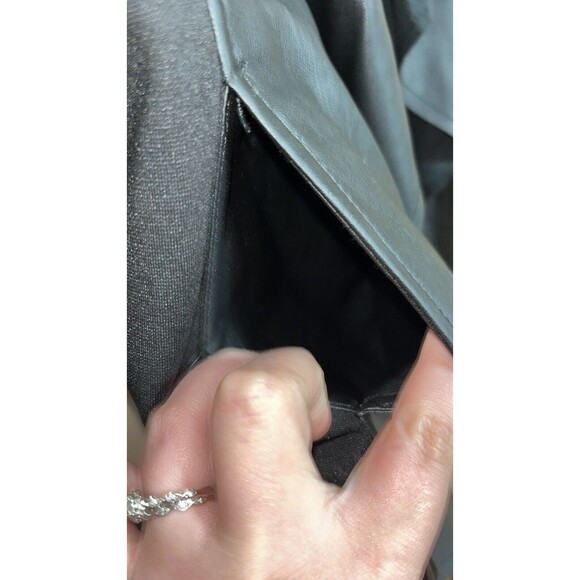 Women’s Kut from the Kloth black faux leather open front moto jacket casual fall - Picture 5 of 8